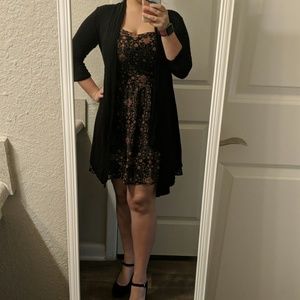 Size M Black Floral Dress